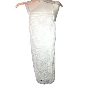 Top Shop Cream White Mini Dress Wedding Lace Style Square Neckline Size 4 JJ3478